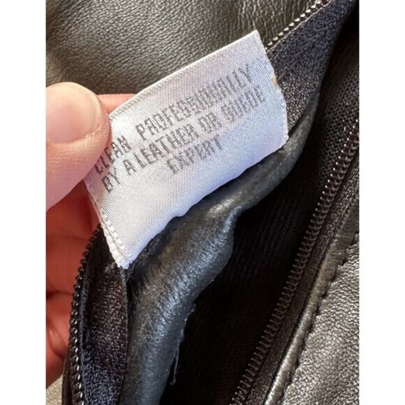 Autunno Men’s Leather Jacket Size Large Black Full Zip Sherpa Lined - Picture 7 of 10